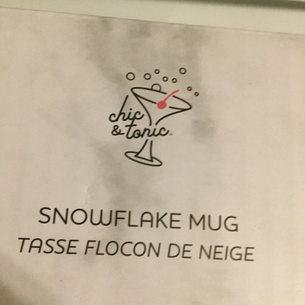 Chic & Tonic snowflake mug new in box great gift or something for yourself